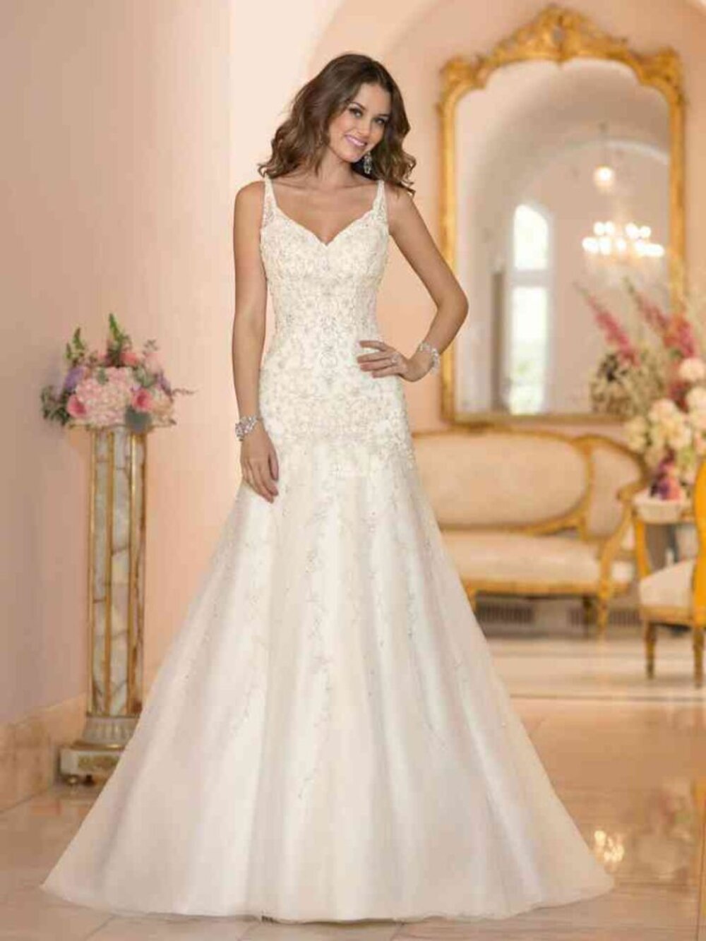 Stella York Style 6023DM Mermaid Silhouette Bridal Dress Size US 8